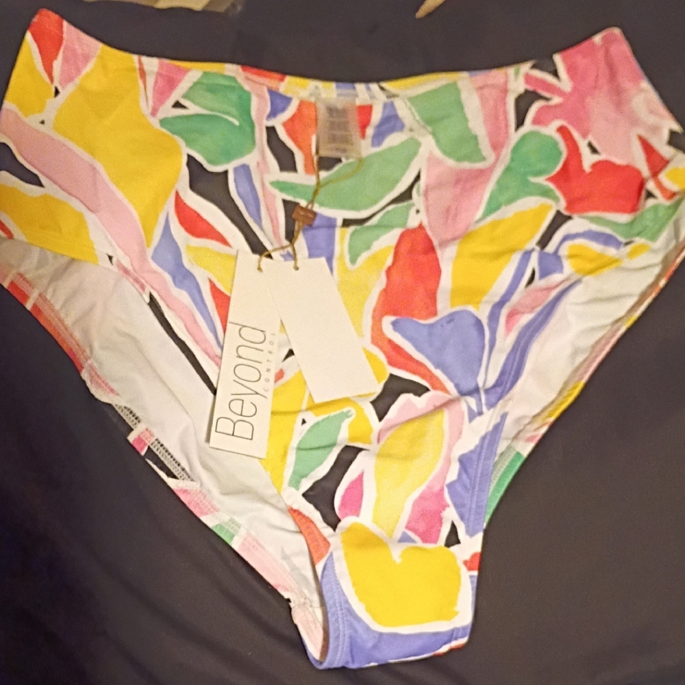Beyond High-Waist Multicolor Printed Bikini Bottom